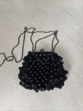 Black Beaded Evening Little Bag